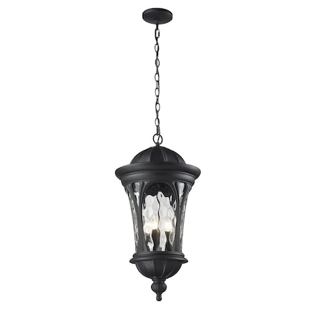 Doma Outdoor Chain Light, Black & Water Glass
